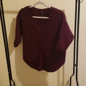 Wine 3/4 sleeve torrid knit sweater